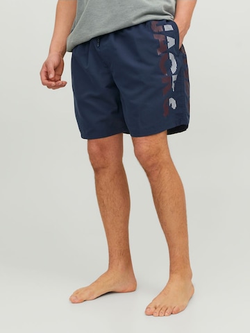 Shorts de bain 'Fiji' Jack & Jones Plus en bleu : devant