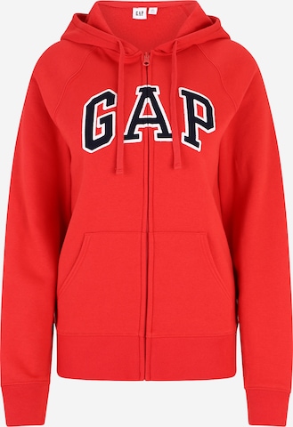 Gap Tall - Sudadera con cremallera 'HERITAGE' en rojo: frente