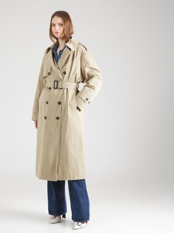 TOPSHOP Between-seasons coat in Beige: front