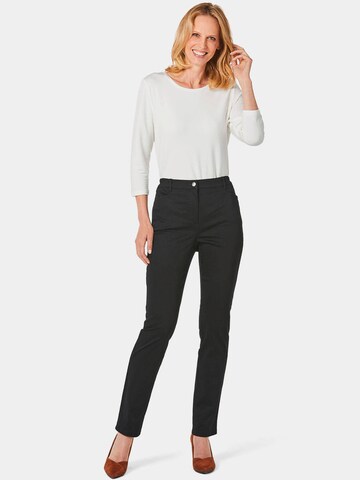 Goldner Slim fit Trousers 'Carla' in Black