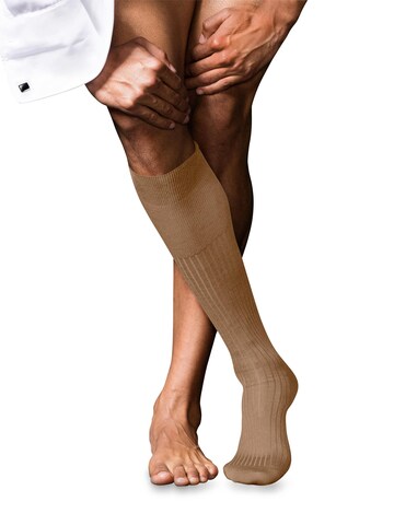 FALKE Knee High Socks 'No. 7 Finest Merino' in Beige: front