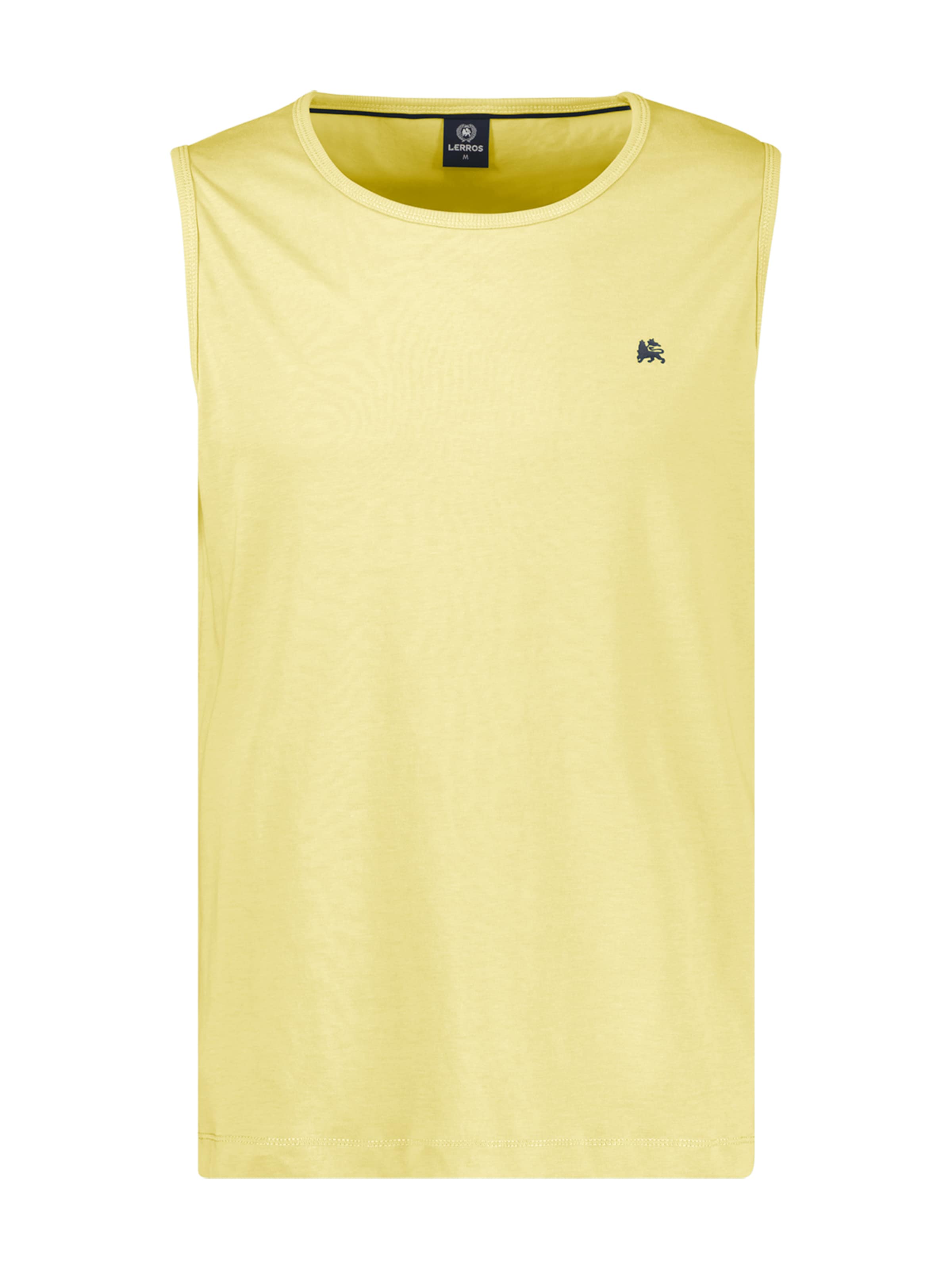 LERROS Sportliches Baumwoll-Tanktop mit O-Neck, große Größen in Gelb: Vorderseite