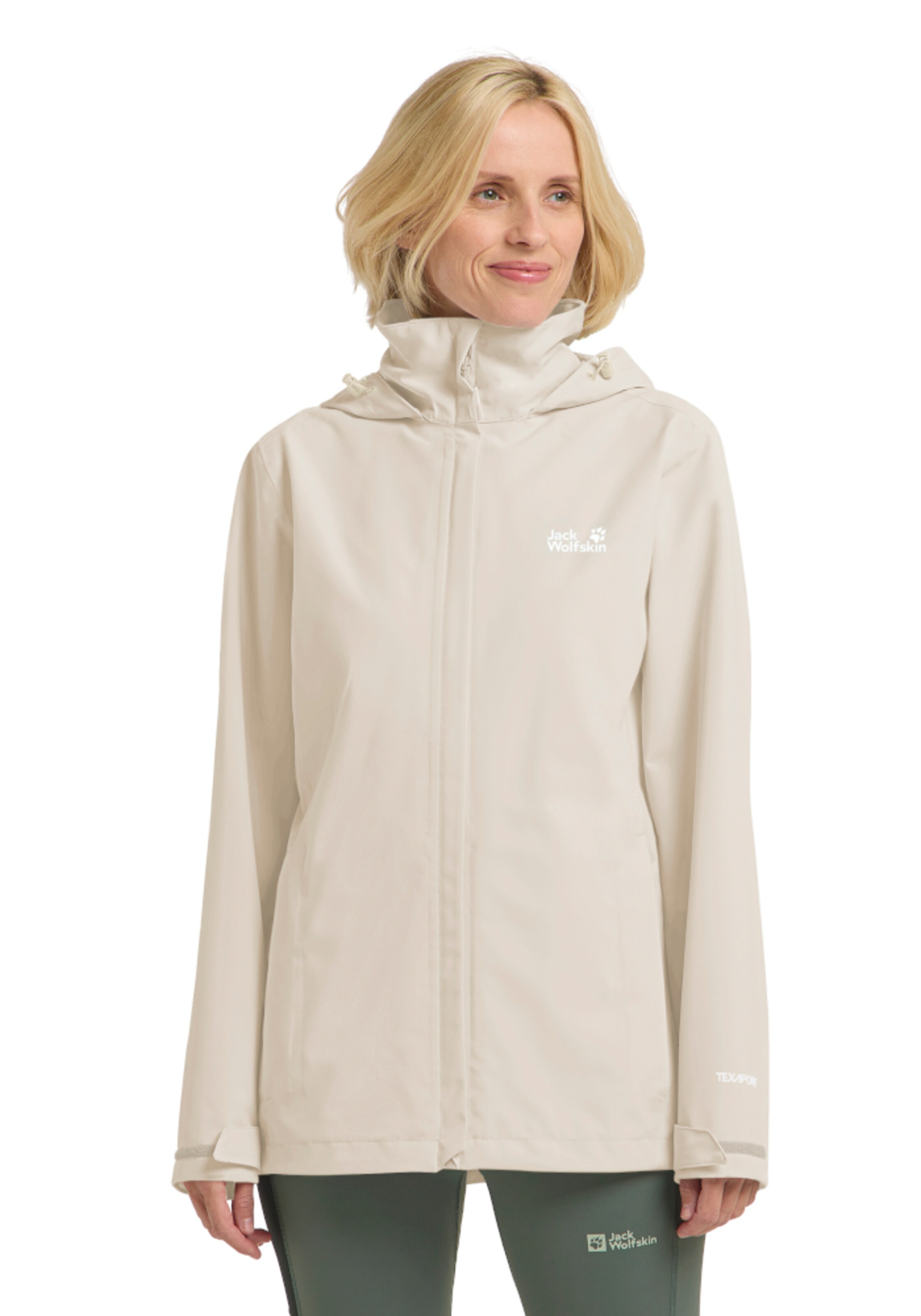 JACK WOLFSKIN Outdoor jacket 'Trailtime' in Beige: front