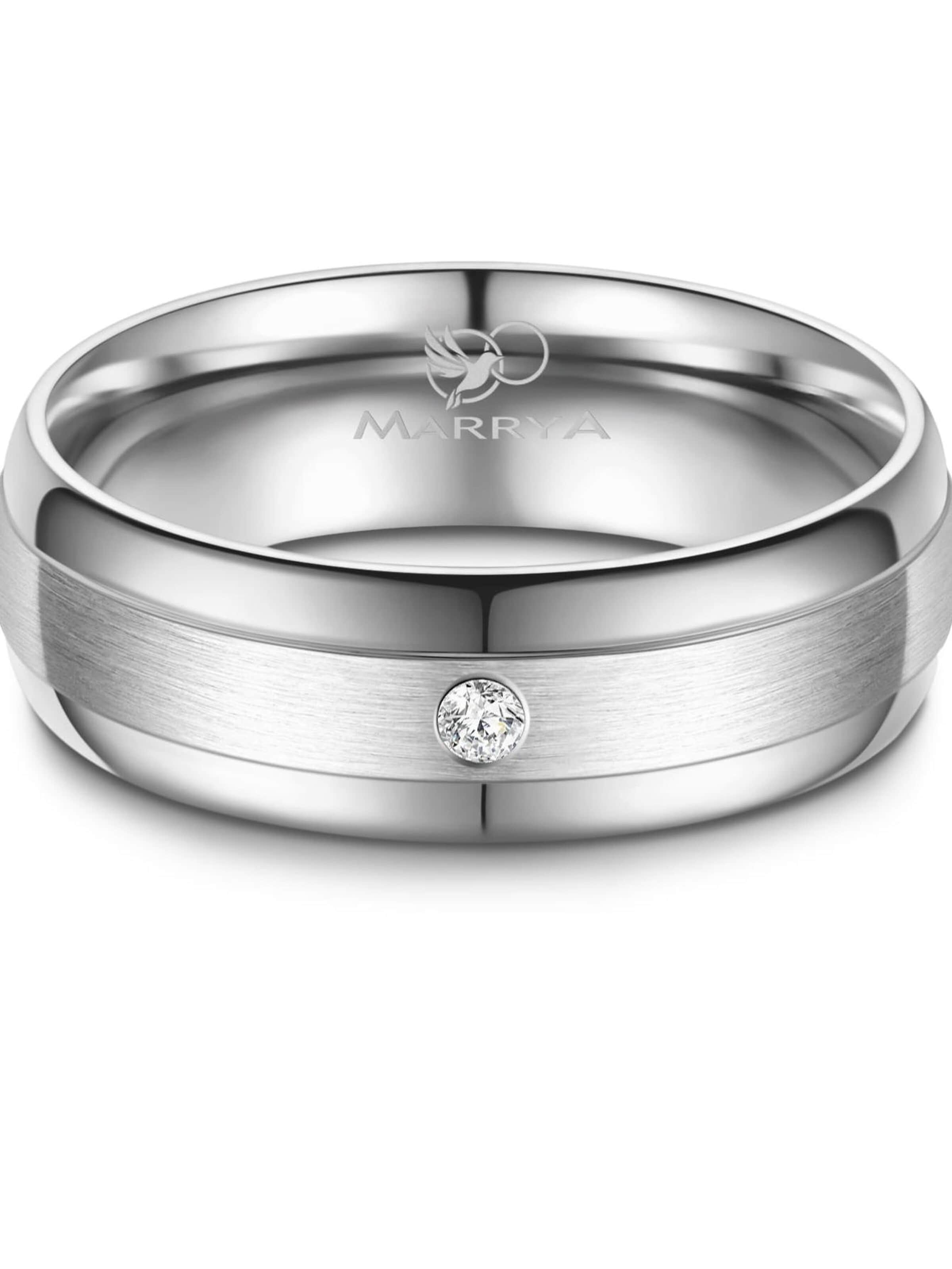 MARRYA Ring 'MARRYA ES-02 Ehering aus Edelstahl – Silberfarben' in Wit