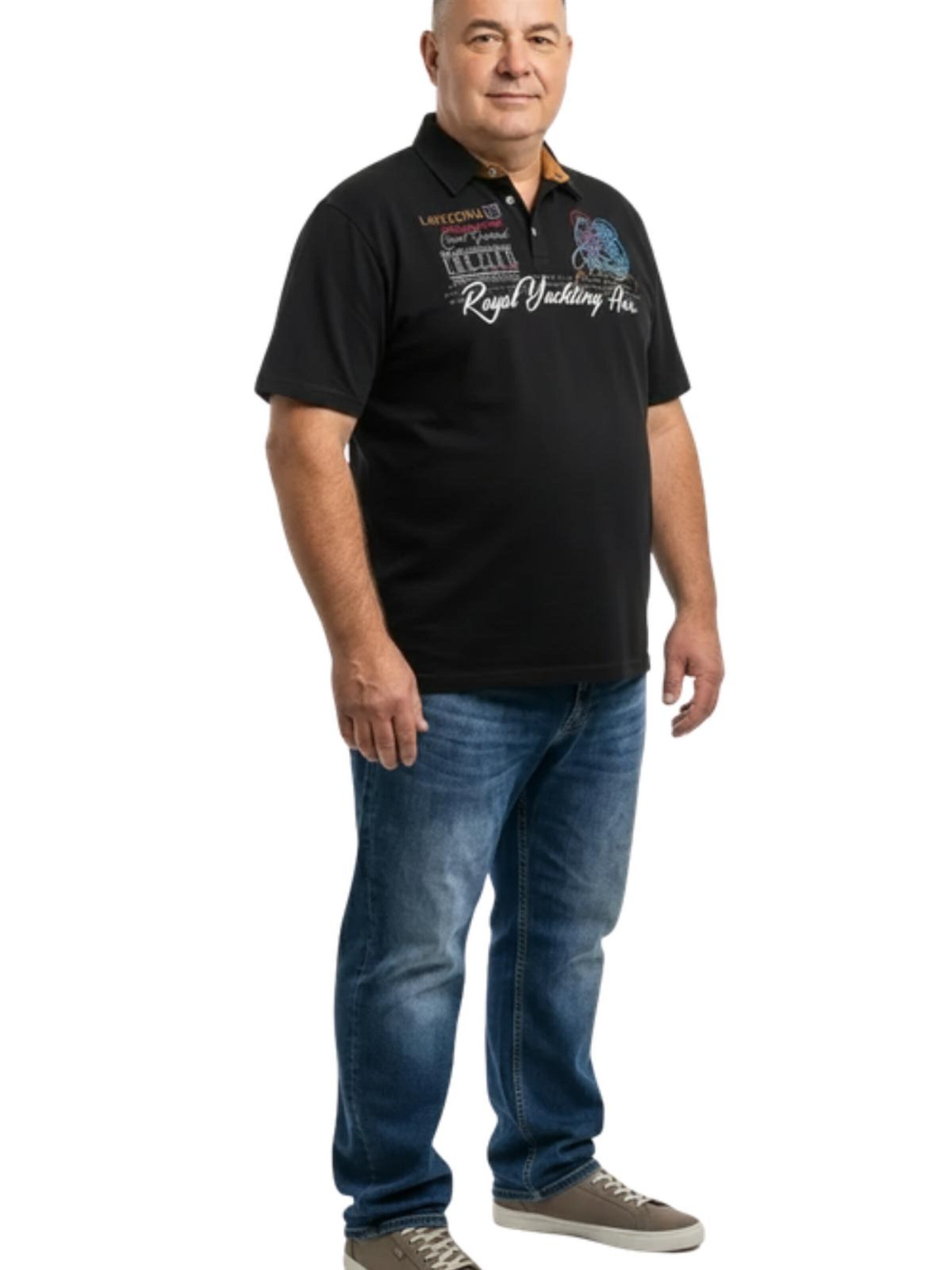 Lavecchia T-shirt 'LV-4688 Übergrößen' i svart: framsida