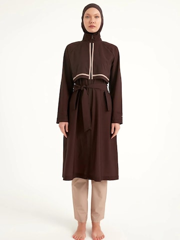 MARINA High neck Swimsuit Dress 'Modest Marina M2533' in Brown: front