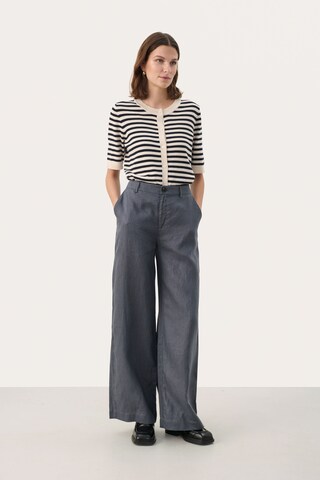 Part Two Wide leg Broek 'Ninnes' in Blauw