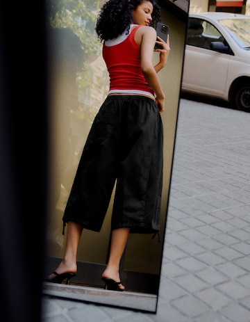 Baggy Pantalon Bershka en noir