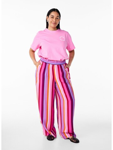 Zizzi T-Shirt 'Emonas' in Pink