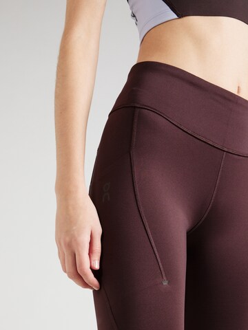 On Slimfit Sportbroek in Bruin