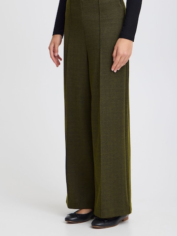ICHI - Pierna ancha Pantalón chino 'Kate' en verde: frente