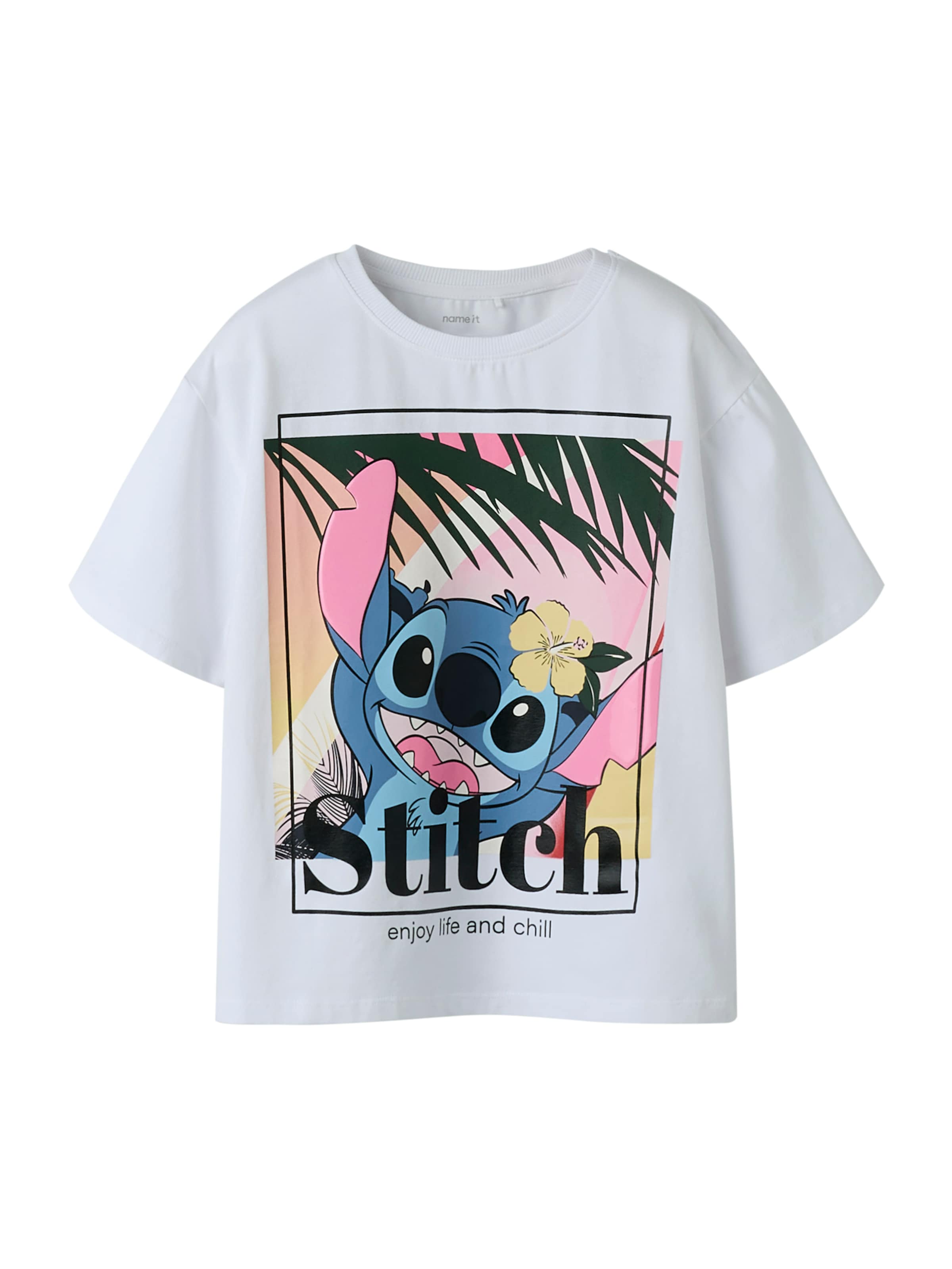 NAME IT Shirt 'NKFAFTINA STITCH' in White: front