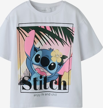 NAME IT Shirt 'NKFAFTINA STITCH' in White: front