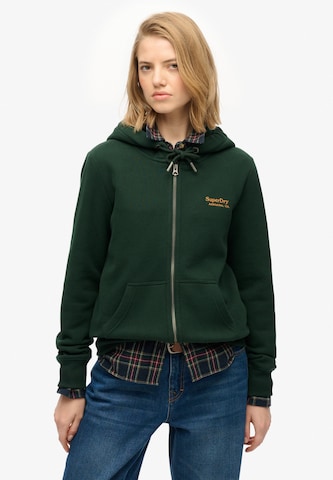 Veste de survêtement Superdry en vert : devant