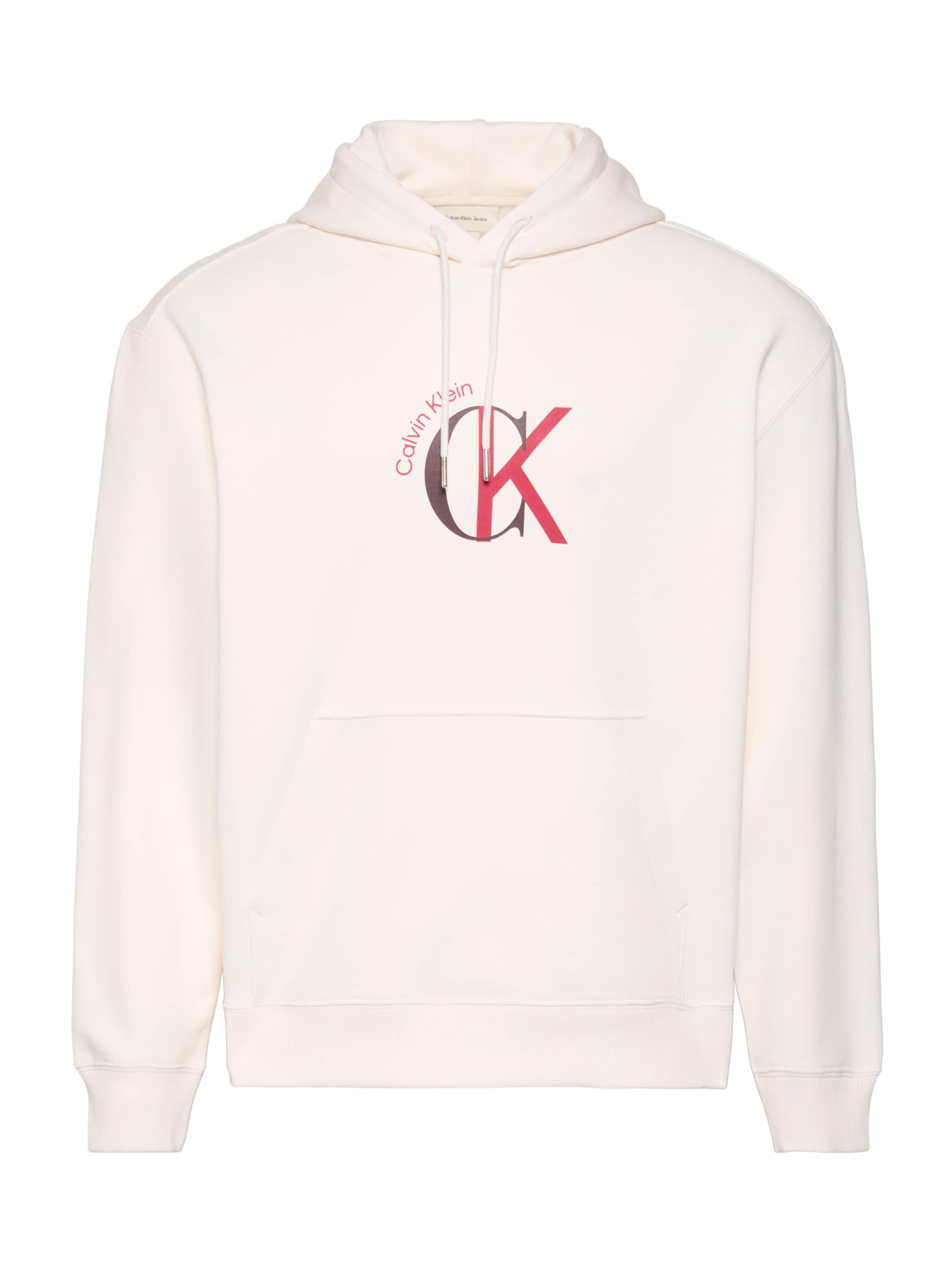 Sweat-shirt Calvin Klein Jeans en blanc : devant