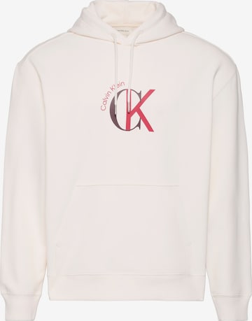 Sweat-shirt Calvin Klein Jeans en blanc : devant
