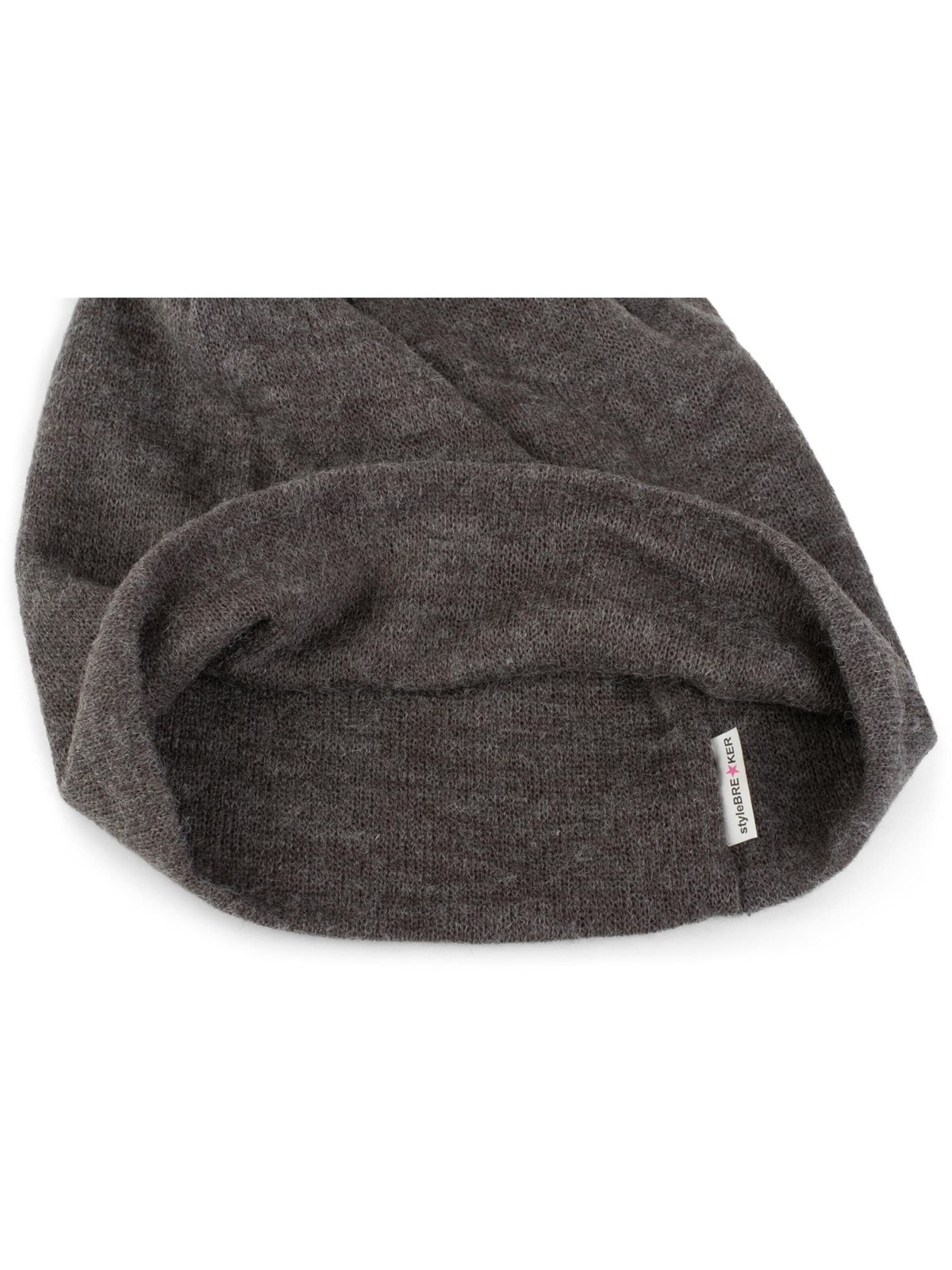 styleBREAKER Mütze 'Feinstrick Beanie Meliert'‌‌‌‌‌‌ in Grau