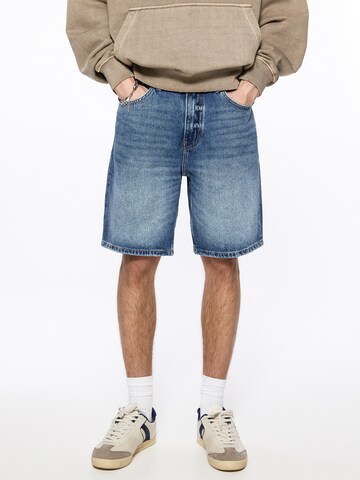Pull&Bear Loosefit Jeans in Blauw: voorkant