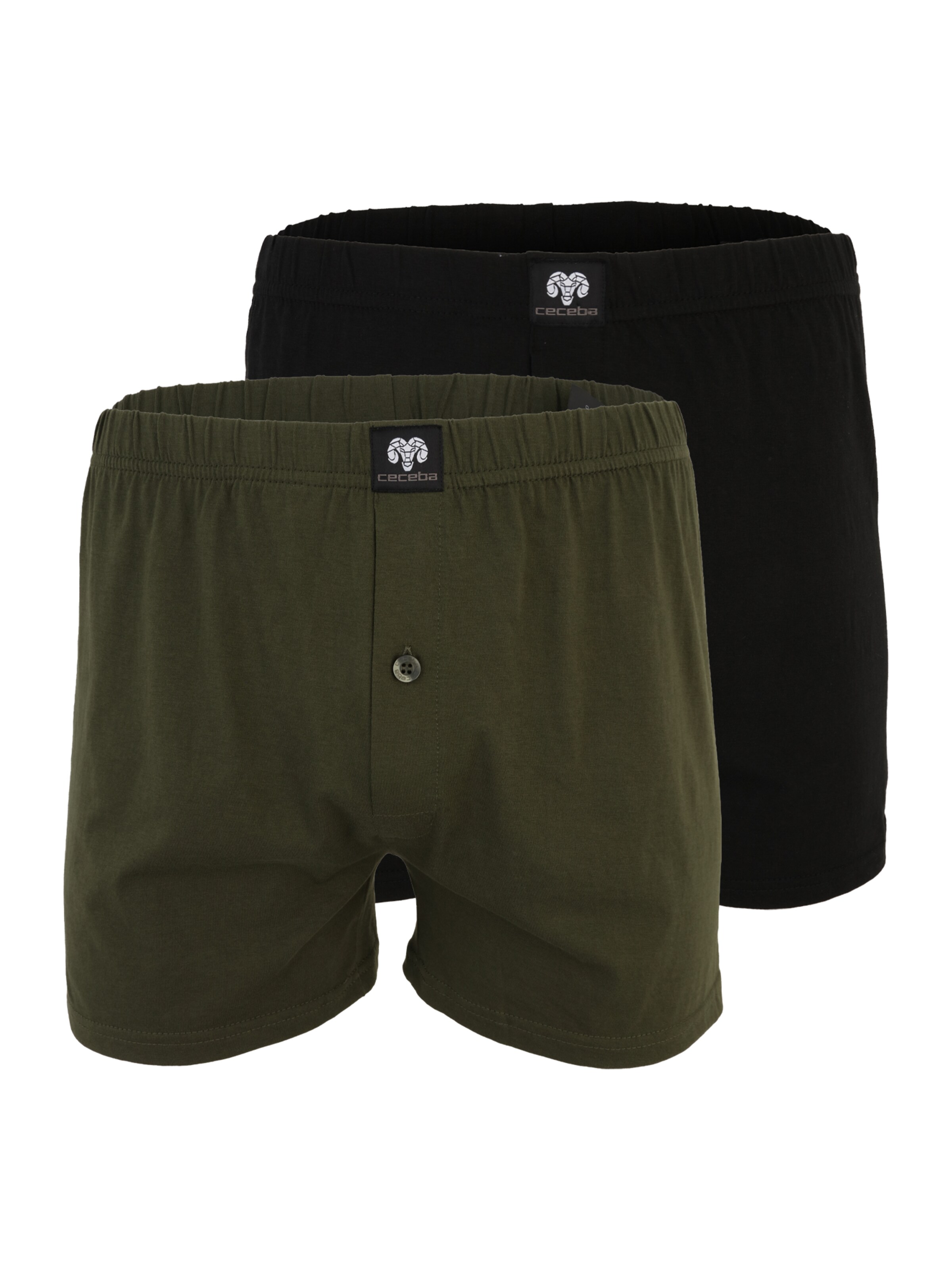 Boxer trumpikės iš CECEBA, spalva – alyvuogių spalva / juoda, Prekių apžvalga