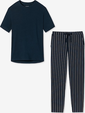 SCHIESSER Pajama 'Cotton' in Blue: front