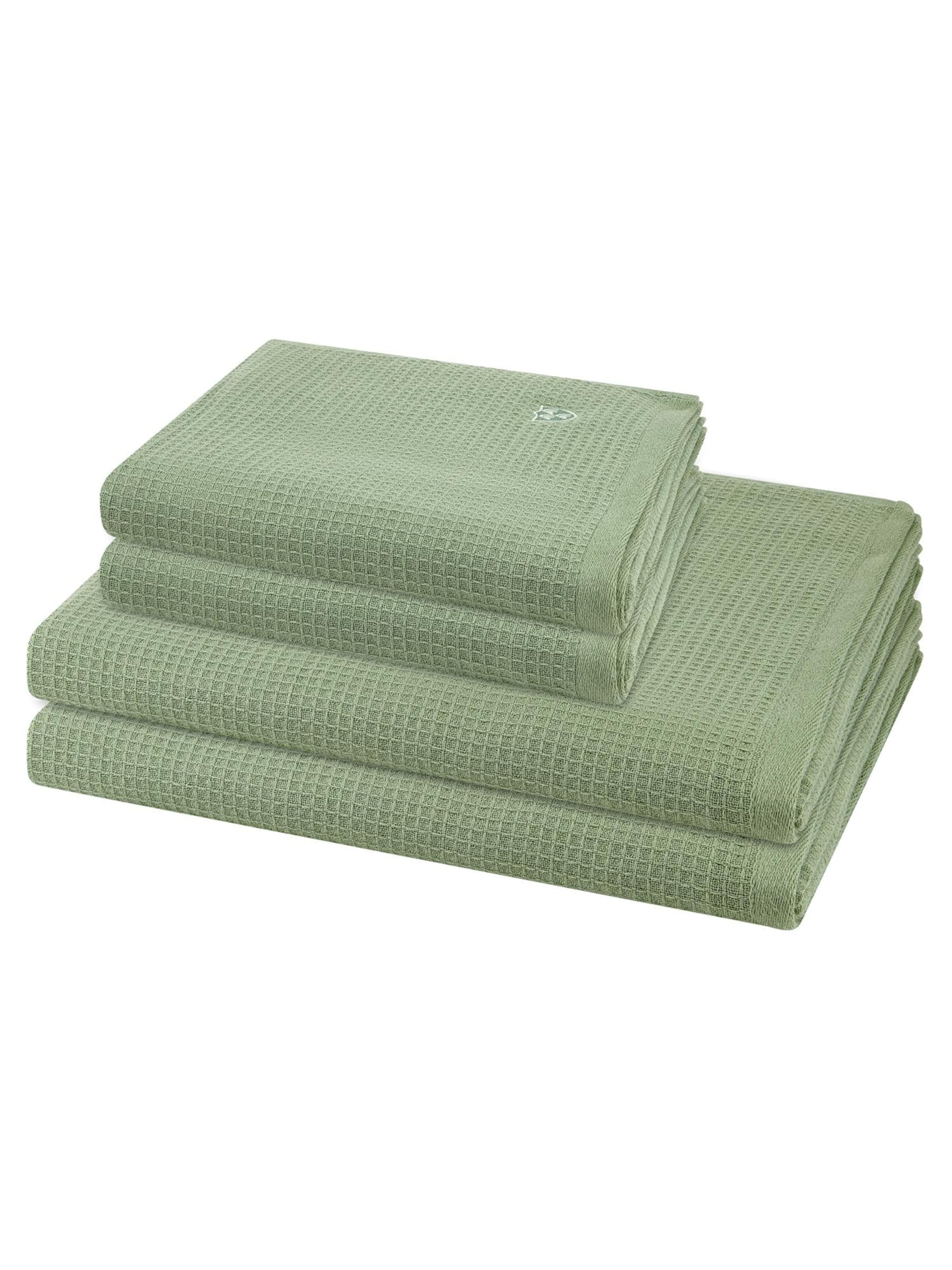 ROSS Towel 'Pique' in Green: front