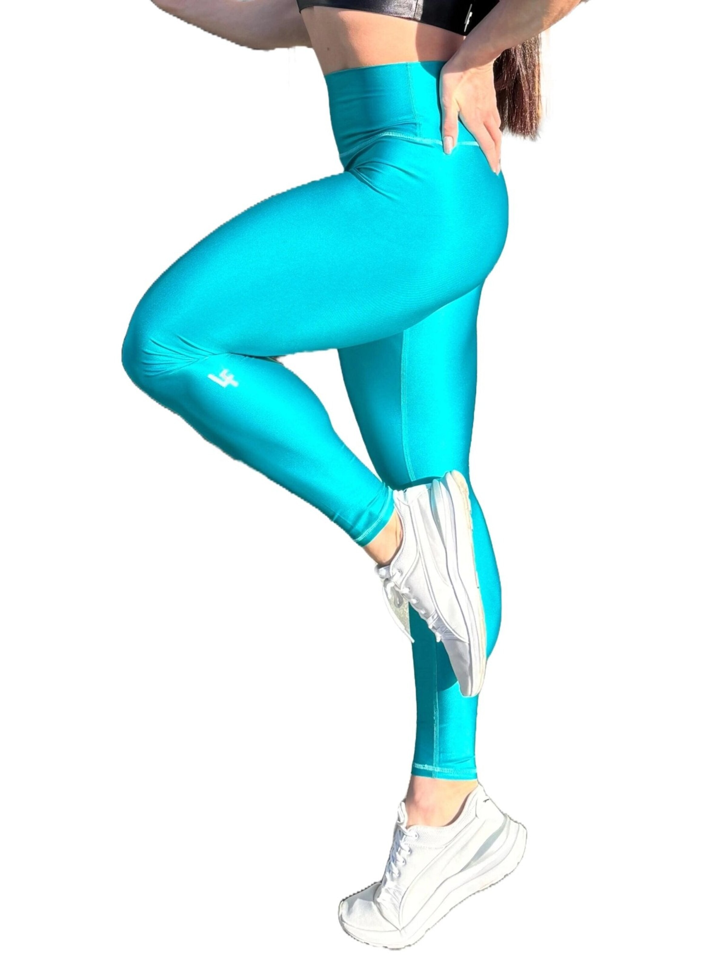 LUXFEEL Skinny Leggings 'High-Waist Pearl Shine Leggings' in Blue: front