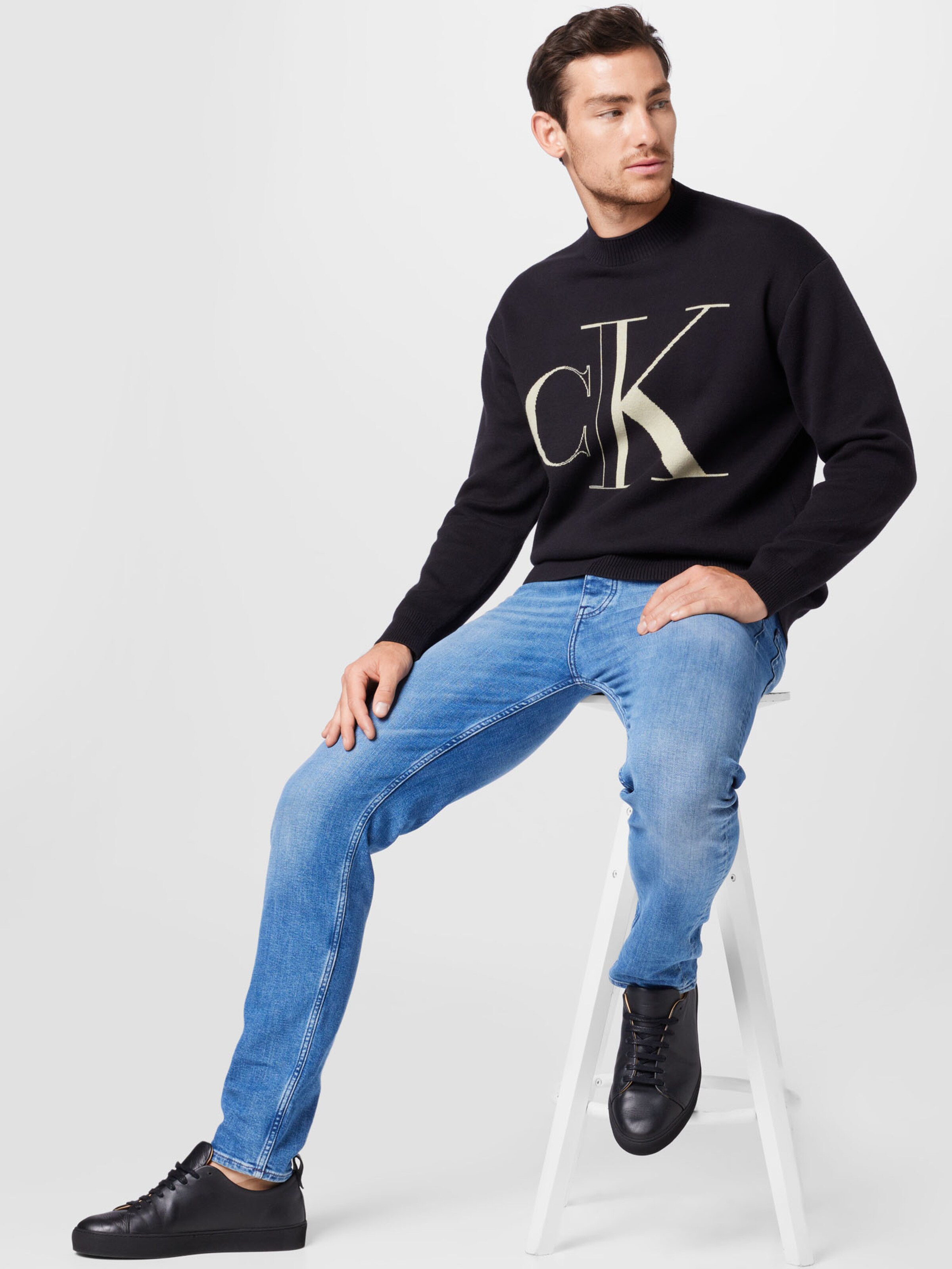Männer Pullover & Strick Calvin Klein Jeans Pullover in Schwarz - PK83669 Männer Pullover & Strick Calvin Klein Jeans Pullover in Schwarz - PK83669