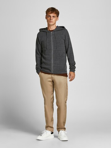 JACK & JONES Strickjacke 'Hill' in Grau