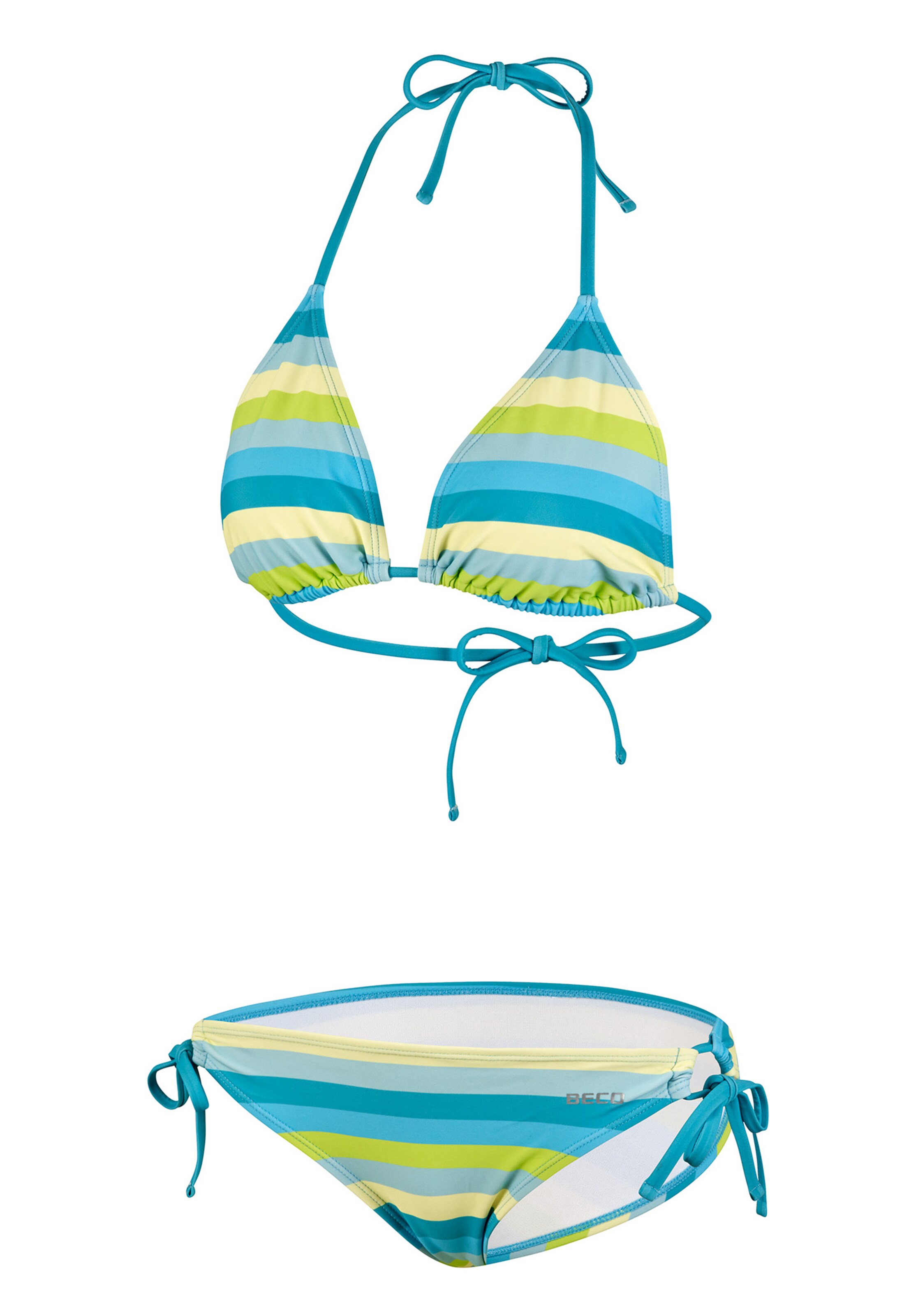 BECO the world of aquasports Triangel Bikini 'Fresh Stripes' in Grün