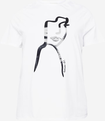 T-shirt River Island Plus en blanc : devant