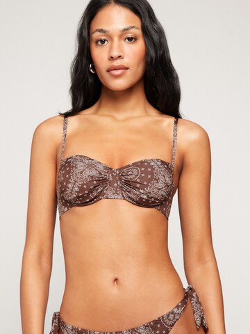 Tezenis Balconette Bikini Top 'Counrty Vibe' in Brown: front