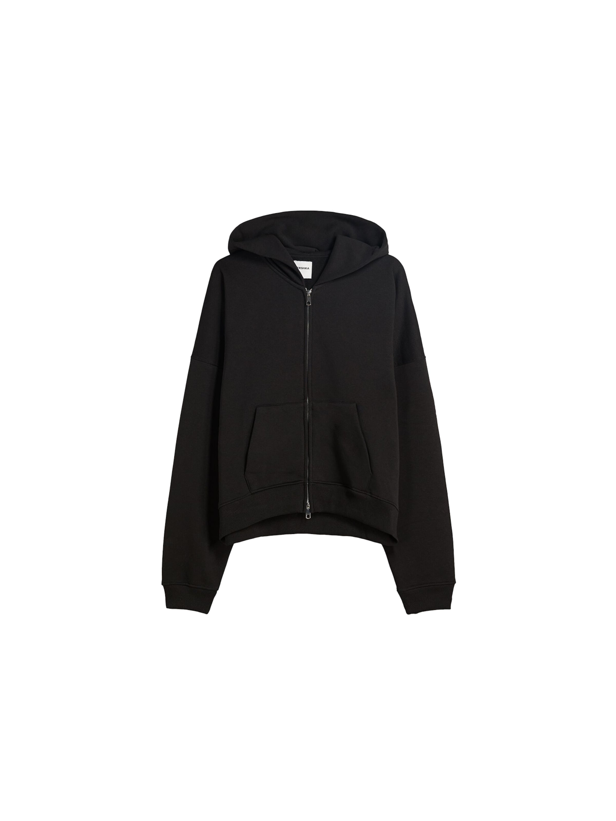 Bershka Sweat jacket in Black: front