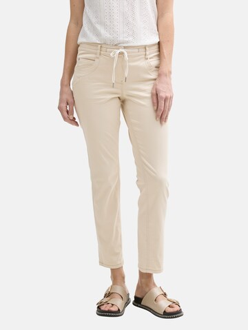 Effilé Pantalon TOM TAILOR en beige : devant