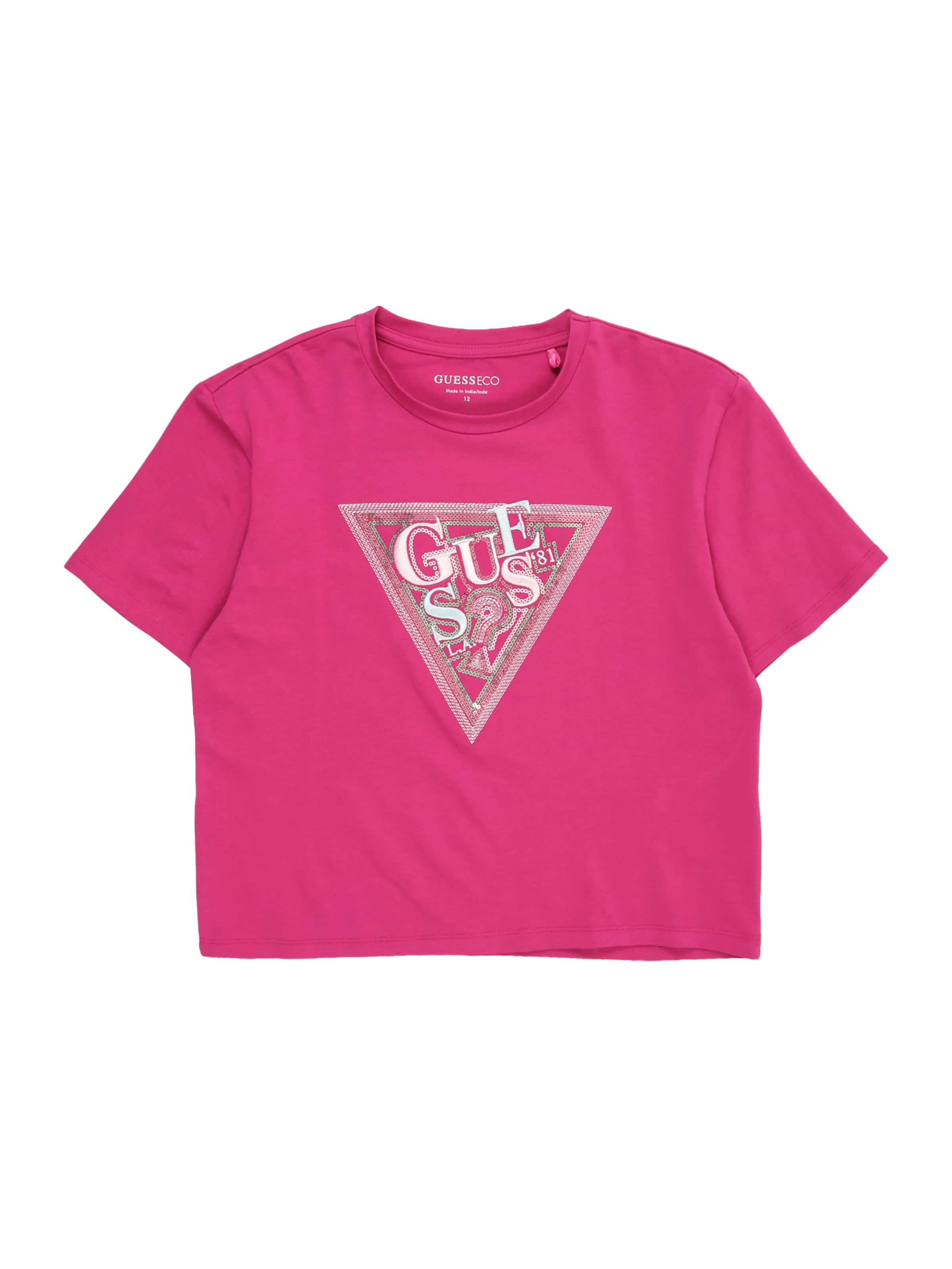 T-Shirt GUESS en rose : devant