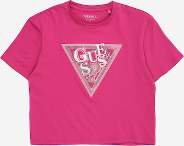 T-Shirt GUESS en rose : devant