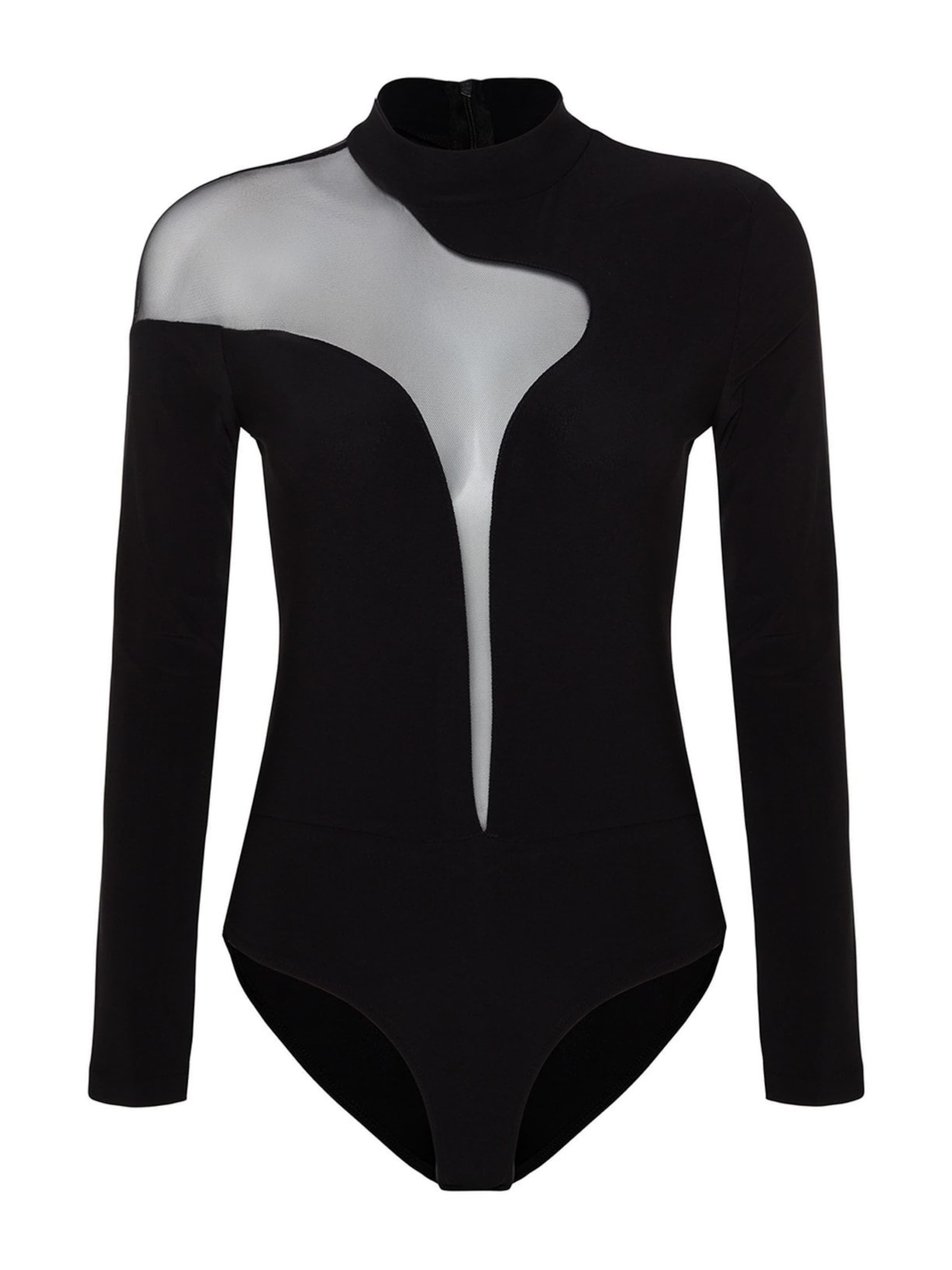 Trendyol Shirt Bodysuit in Black: front