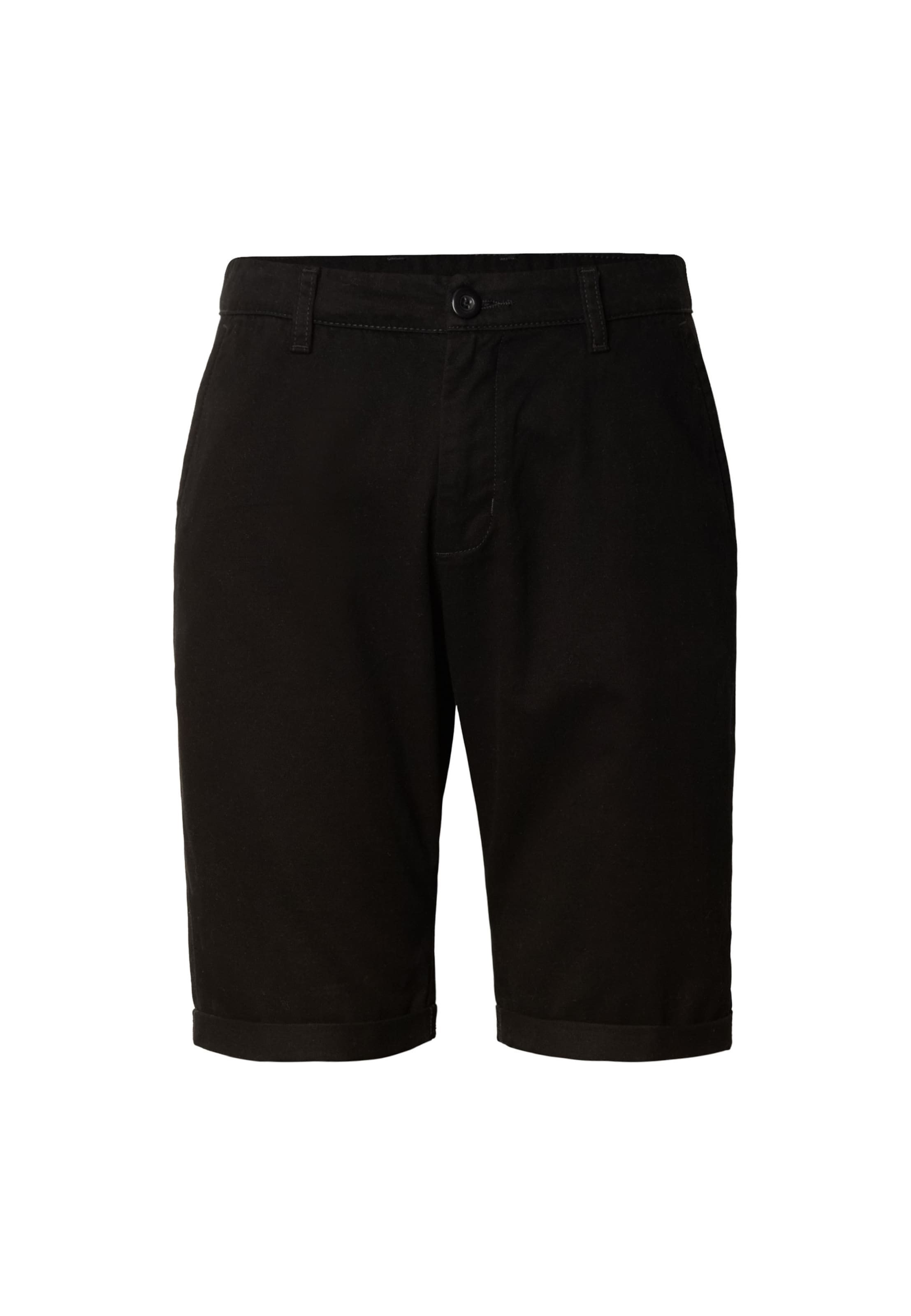 Urban Classics Regular Chino trousers in Black: front