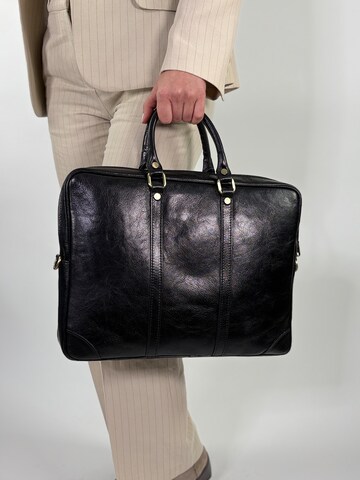 lePelou Briefcase 'EMILIO' in Black: front