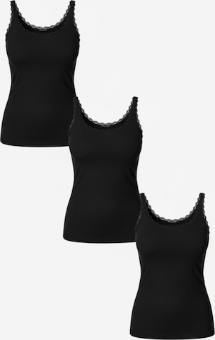 Maillot de corps 'COTTON LACE Tanktop Frauen 3er Pack' Maxte en noir : devant