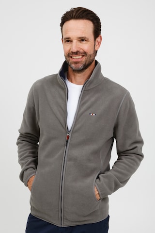 FQ1924 Fleece jas 'BROR' in Grijs: voorkant