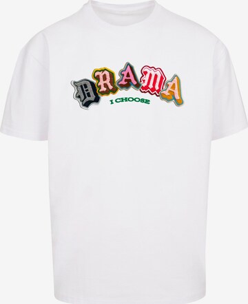 MT Upscale - Camisa 'Drama I choose' em branco: frente