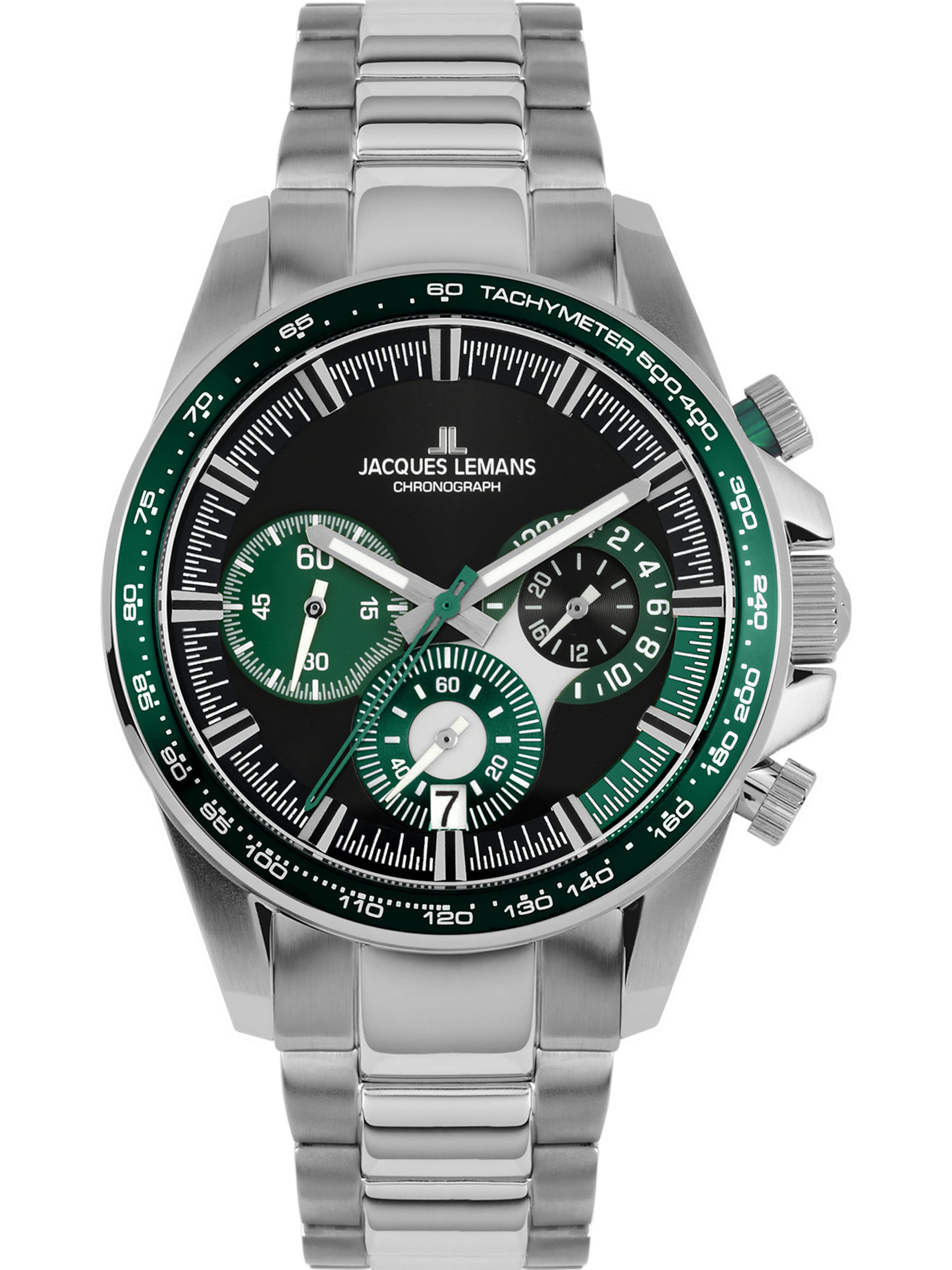 Jacques Lemans Uhr in Grün: Vorderseite