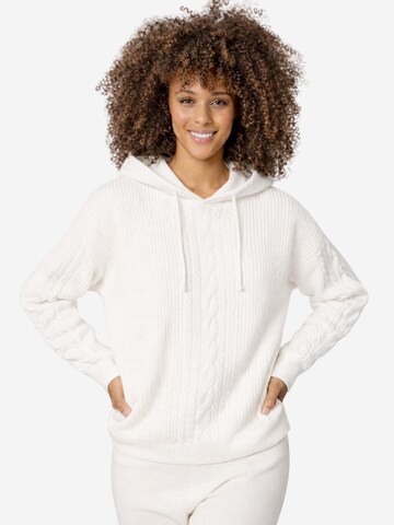 BELLEMERE NEW YORK Pullover 'Superfeiner Merinopullover mit einfachem Zopfmuster'‌‌‌‌ in Weiß