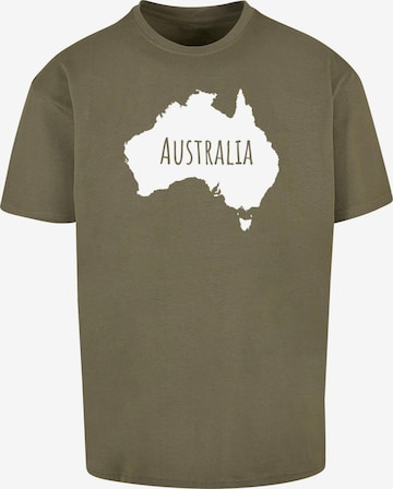 Merchcode T-Shirt 'Australia X' in Grün: Vorderseite