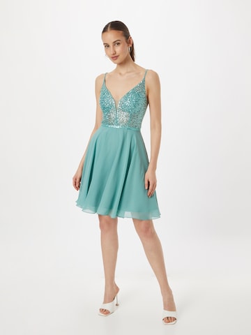 Robe de cocktail SWING en bleu : devant