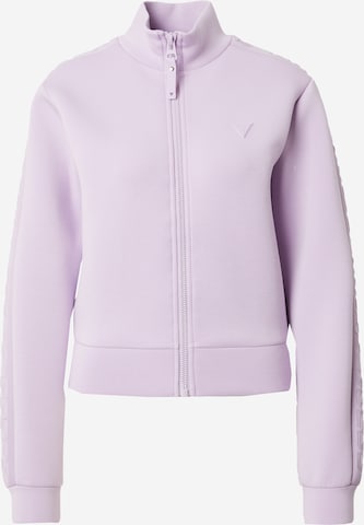 GUESS Zip-Up Hoodie 'New Allie' in Purple: front