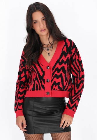 myMo ROCKS Knit cardigan in Red: front
