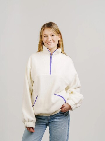 nonono brand Sweatshirt 'Ccozy Quarterzip Fleece'‌ in Beige: Vorderseite