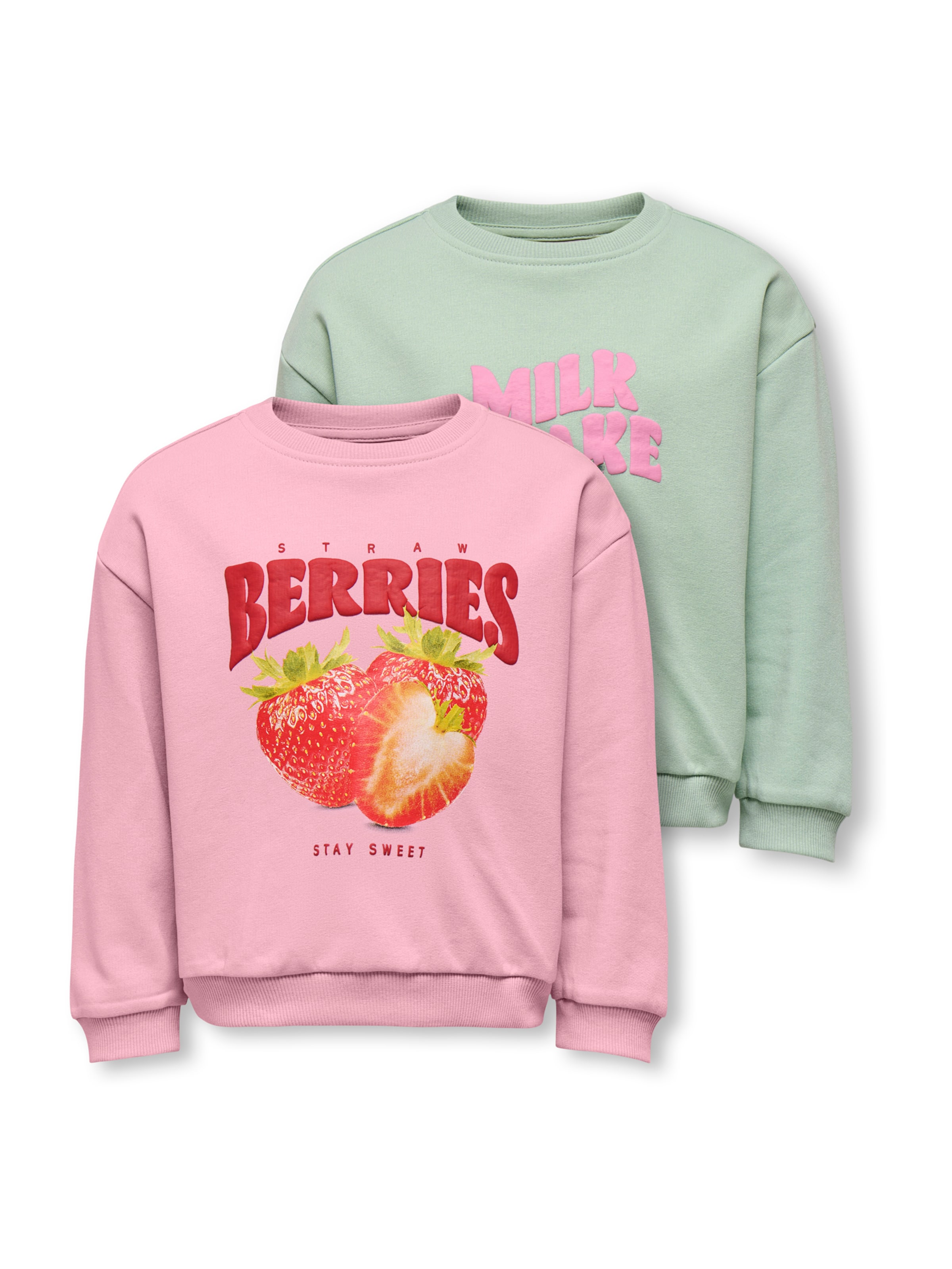 Sweat-shirt 'KMGSINA' Only Mini en vert : devant