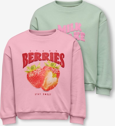 Only Mini Collegepaita 'KMGSINA' koossa 92 värissä oliivi / minttu / vaalea pinkki / tummanpunainen, Tuotenäkymä